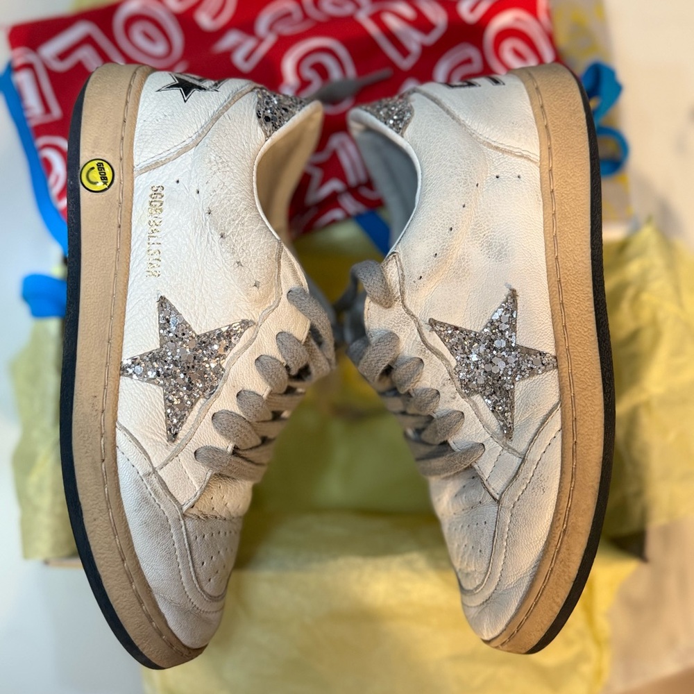 Golden Goose Kids Ball Star Glitter Star and Heel